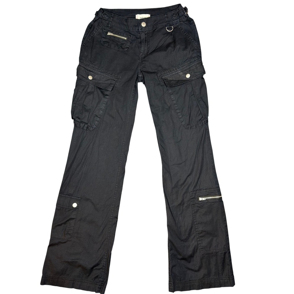 BDG Cargo Pants Womens 2 Black Low Rise Baggy Flare Leg Utility Y2K
